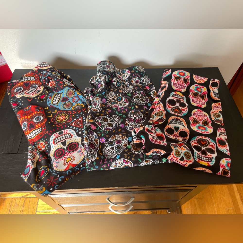 Colorful Halloween Leggings, Size M Junior 7-9, set of 3
